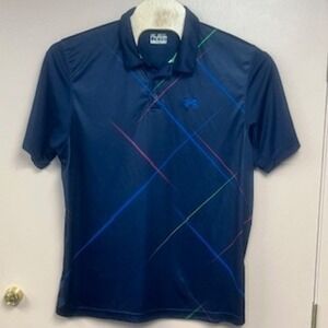 Under Armour Loose Fit‎ Heatgear Mens 2XL Navy Blue Athletic Polo Shirt Golf